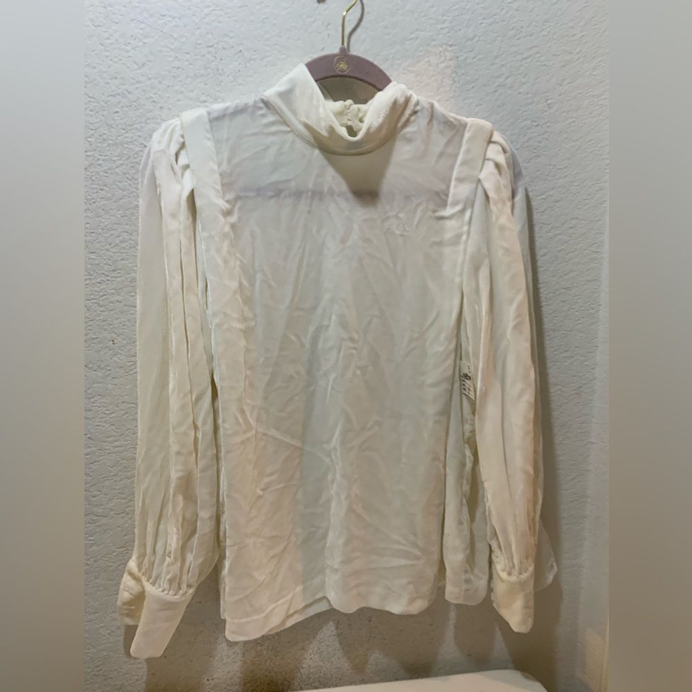 Caliban luxury Long sleeve velvet turtleneck blouse size 40
